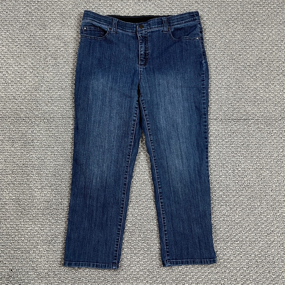 Fabulously Slimming by Chicos Women's Size 0.5 Blue Straight Elastic Waist